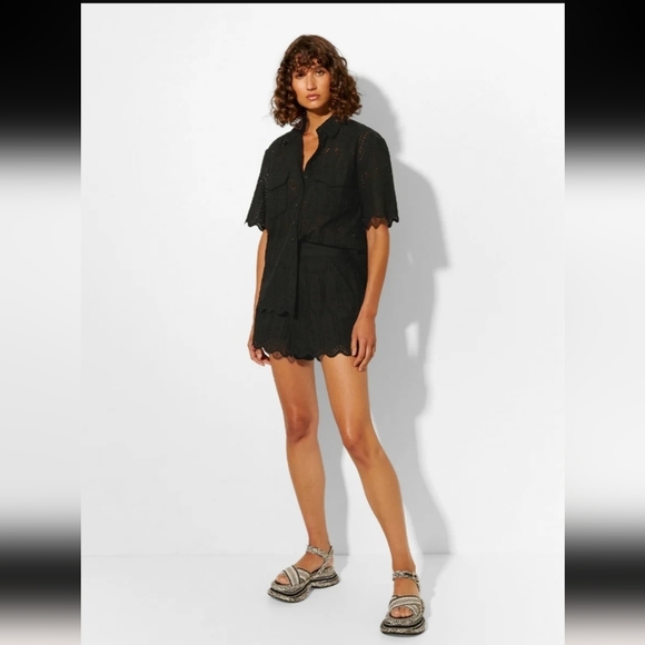 (Tuckernuck) Kivari Estelle Shirt And Short Set - Black - Picture 3 of 6